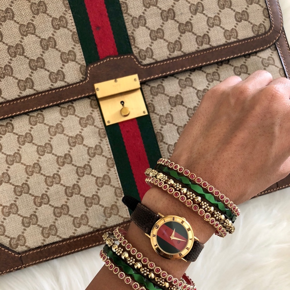 πHP 10/8π Authentic Vintage GUCCI Womenβs Briefcase - Picture 1 of 10